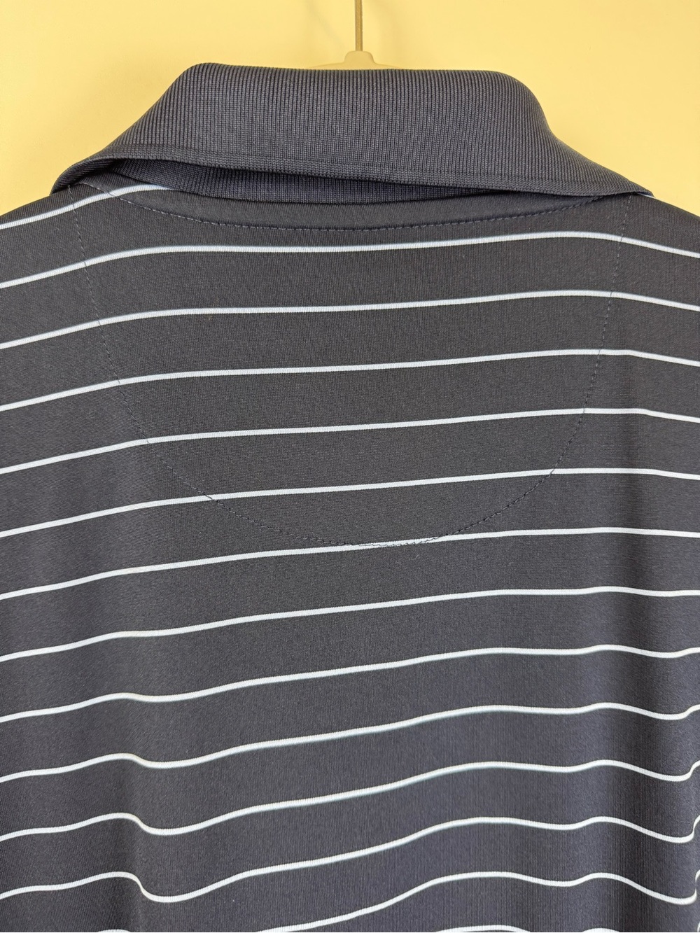 Pebble Beach Performance Golf Polo Shirt Men’s XXL Navy Blue Striped Moisture Wi - Picture 9 of 14